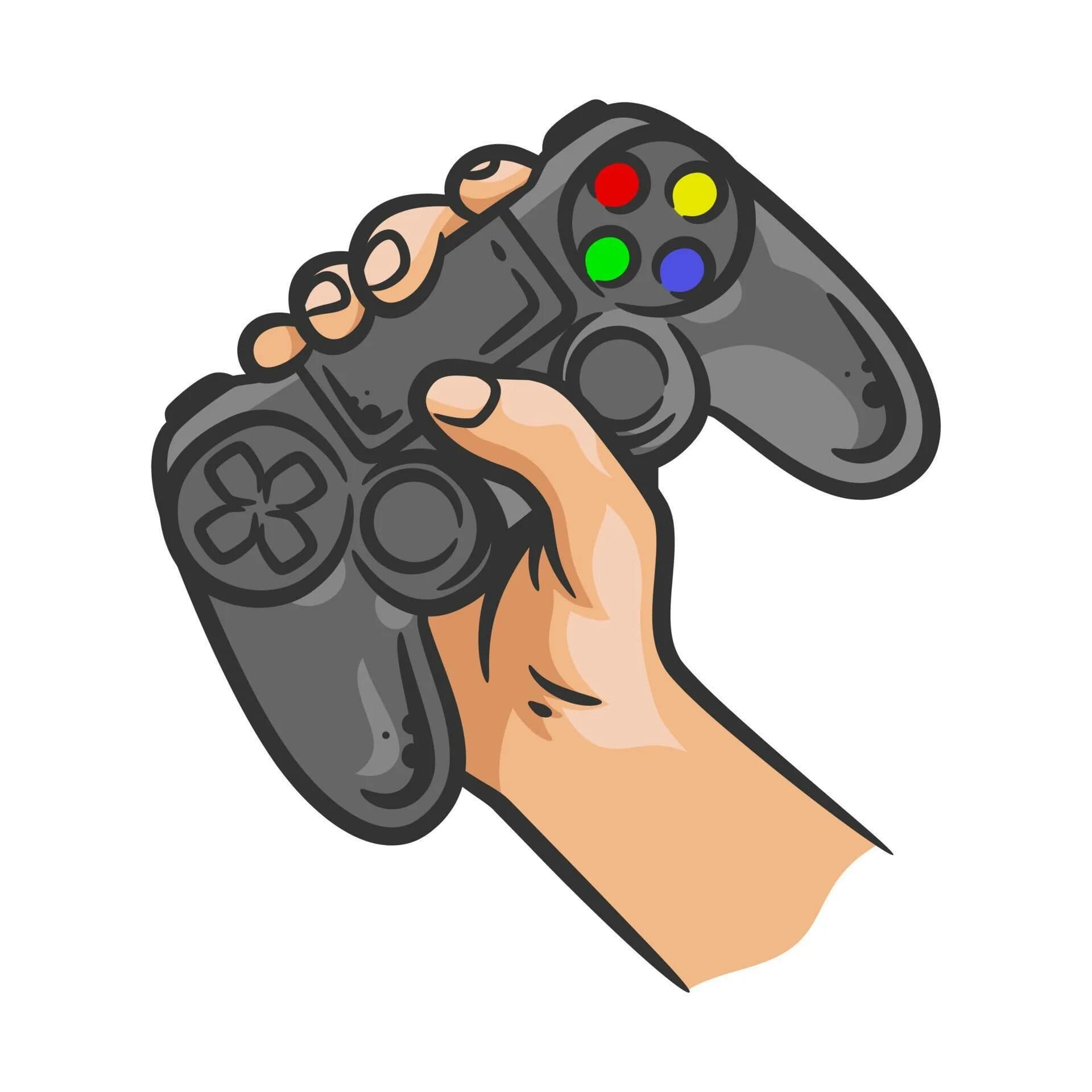 Person holding game controller